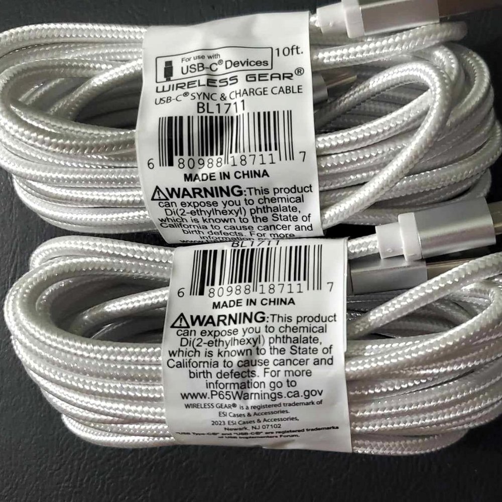 2 pack- 10 ft USB-C type charger